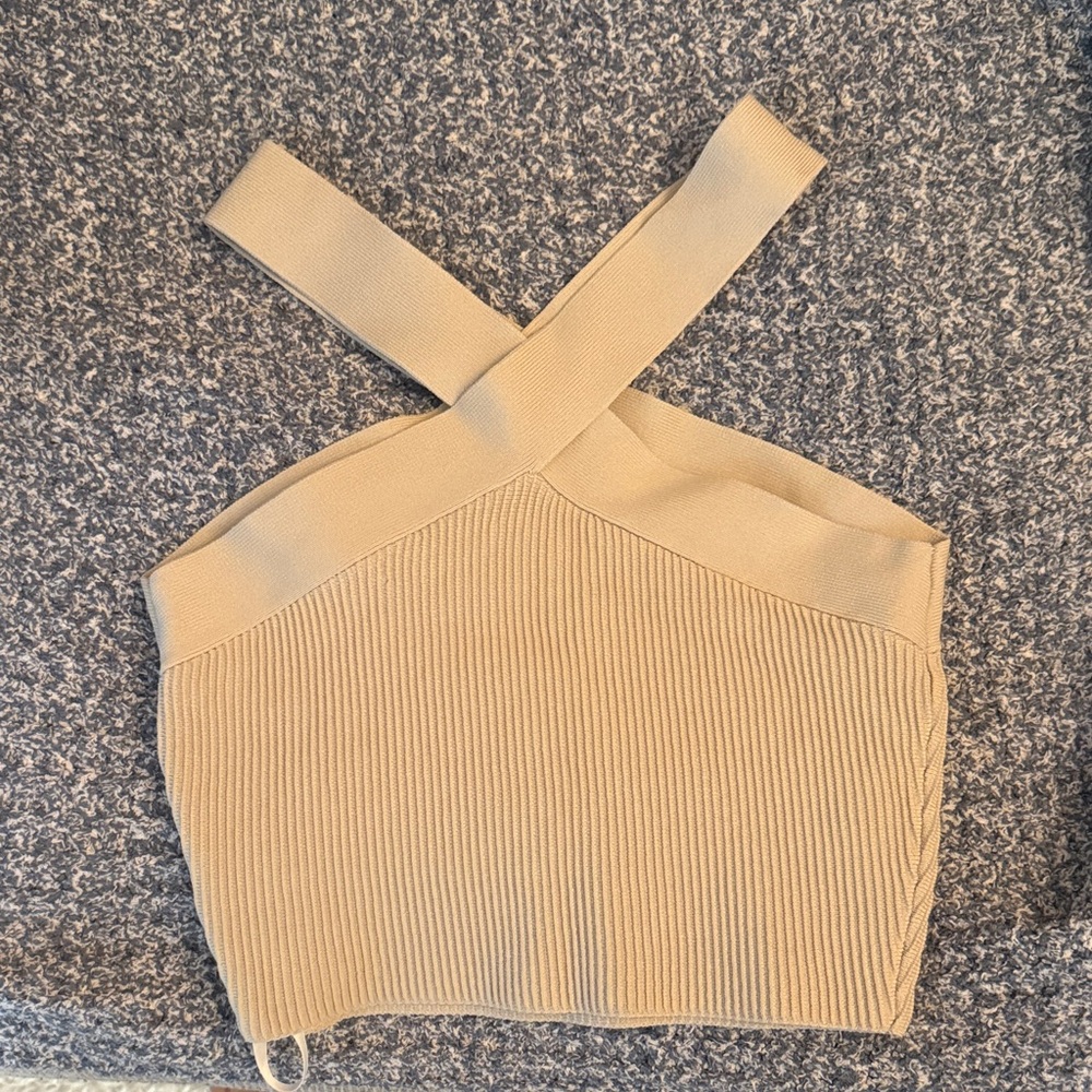 Aritzia Cream Cross-Strap Tank Top - Picture 3 of 3